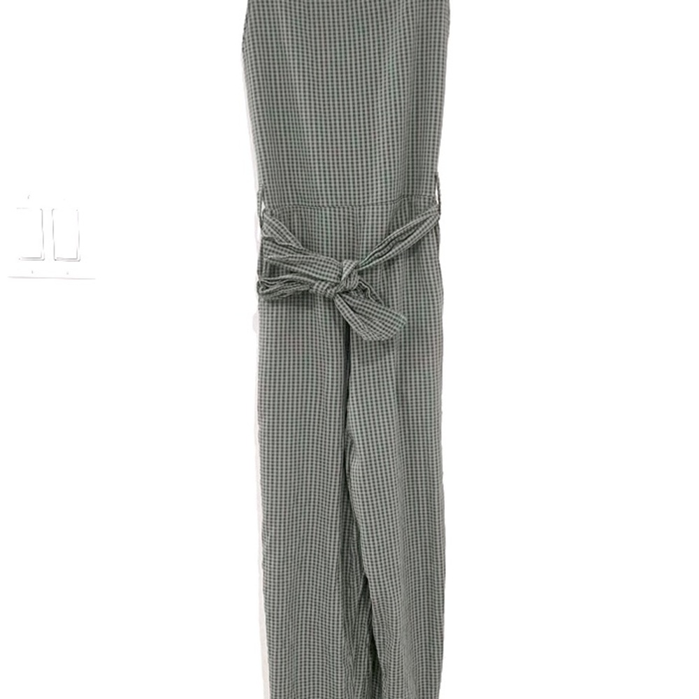 RVCA Sleeveless Jumpsuit Women’s Sz L Green&Black Check Pattern - Picture 3 of 11